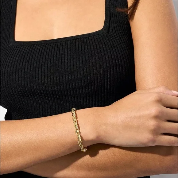 Michael Kors Brass Pavé Astor Link Chain Bracelet - Picture 5 of 7